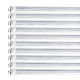 LED Shop Light, 90W 11700LM 6500K, 8FT V Shaped Integrated Fixture, T8 Tube Light, Cool White, Clear Cover, Higher Brightness, LED Shop Lights for Garage Warehouse Workshop 10 Pack