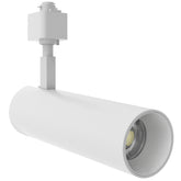 White 10W LED track light with 5CCT selectable color temperature and 24° beam angle for commercial accent lighting.