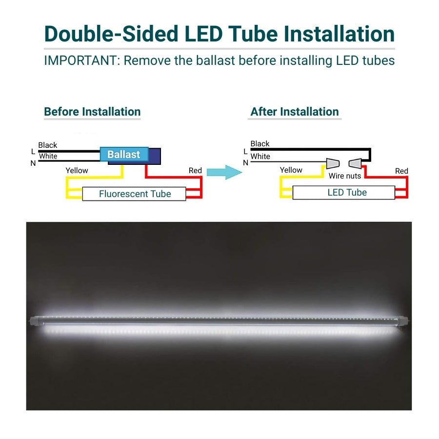 Easy installation of led tube lights 10ft
