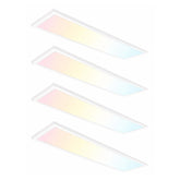 1x4 LED Flat Panel Light Surface Mount, 5CCT 3000K/3500K/4000K/5000K/6500K, TRIAC Dimmable, 30W/40W/50W, 6250 Lumens, 120V, Flush or Drop Ceiling Mount for Office, Kitchen, Garage