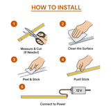 how to install guide for 12V COB LED Strip Light at switchtoled