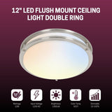 12 inch Flush Mount Ceiling Light Fixture double ring at switchtoled