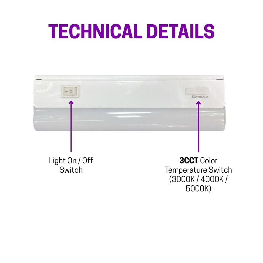 12 inch under cabinet light bulbs 3cct, light on and off switch at switchtoled