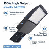 150W LED Area Light 20250 Lumens Die Cast Aluminum Housing IP65 Rated