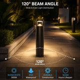 42 Inch Bronze Round Flat Top LED Bollard Light – 24W, Selectable 3000K/4000K/5000K Color Temperature, Type V Distribution, 120‑277 VAC, 3,120 Lumens, IP65 Waterproof, UL & DLC Certified, Outdoor Pathway, Landscape & Security Lighting – 5-Year Warranty
