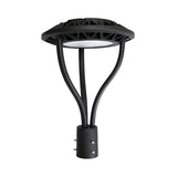 LED Post Top Light - 40W/60W/80W Selectable, 3000K/4000K/5000K CCT, AC100-277V, Black T5 3" Mount, Frosted Glass Cover, Outdoor Waterproof Fixture, Compatible with Photocell, 5-Year Warranty for Street, Yard, Garden
