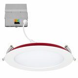6 Inch 2-Hour Fire Rated Slim Recessed LED Downlight, Canless IC Rated, 15W 1100 Lumens, 5 CCT Selectable 2700K-5000K, 90 CRI, Dimmable, ETL & UL263 Listed, White