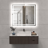 LED Bathroom Mirror Lights 40x36 Inch Front & Backlit Lights Vanity Mirror, Wall Mounted Anti-Fog Dimmable LED Makeup Mirror, IP54 3K-6K Warm/Natural/Daylight, Tempered Glass (Horizontal/Vertical) UL
