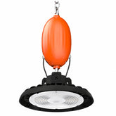 UFO LED High Bay Light with Emergency Battery Backup, 100W/120W/150W Power Selectable, Up to 24,000 Lumens, 4000K/5000K/5700K Selectable, 120-277V, 0-10V Dimmable, UL DLC Listed, 90-Min Emergency Lighting