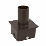 Tenon Adapter for 6" Square Pole, Fits 2-3/8" Slip Fitter Lights, Heavy-Duty Steel Mounting Bracket for Shoebox and Flood Lights, Dark Bronze Finish