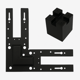 Linking Bracket for Office Lamp – L Shape 90° Connector – Black Metal