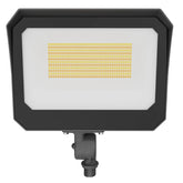 15W/20W/35W Wattage Selectable LED Flood Light, 100W Metal Halide Equivalent, 3000K/4000K/5000K CCT Selectable, 2,025-4,725 Lumens, Slip Fitter or Yoke Mount, 100-277V, IP65 Waterproof, DLC 5.1 & UL Listed, 5-Year Warranty