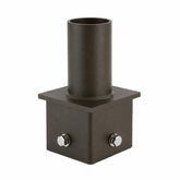 4" Square Pole Mount Adapter with 2-3/8" Tenon, Steel Light Mounting Bracket for Area, Flood & Shoebox Lights, Weather-Resistant Dark Bronze Finish