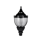 3-Way Post Top LED Acorn Light Fixture - Selectable 100W/80W/60W, 3K/4K/5K CCT, AC100-277V - Black T5 3" Pole Mount, Waterproof PC Cover, Big Housing, Vintage Style Exterior Lantern with Photocell Option for Driveway, Front Yard, Garden