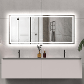 LED Bathroom Mirror Lights 72x32 Inch Front & Backlit Lights Vanity Mirror, Wall Mounted Anti-Fog Dimmable LED Makeup Mirror, IP54 3K-6K Warm/Natural/Daylight, Tempered Glass (Horizontal/Vertical) UL