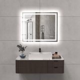 LED Bathroom Mirror Lights 36x30 Inch Front & Backlit Lights Vanity Mirror, Wall Mounted Anti-Fog Dimmable LED Makeup Mirror, IP54 3K-6K Warm/Natural/Daylight, Tempered Glass (Horizontal/Vertical) UL