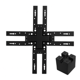 Linking Bracket for Office Lamp – X Shape 4-Way Connector – Black Metal