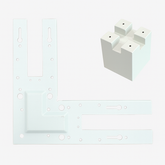 Linking Bracket for Office Lamp – L Shape 90° Connector – White Metal