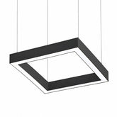 2x2 Square Pattern LED Linear Direct/Indirect Pendant Fixture, 120W, 12,600 Lumens, 120-277V, 4CCT Selectable 3000K-5000K, 0-10V Dimmable, Suspended & Ceiling Mount, Black Finish