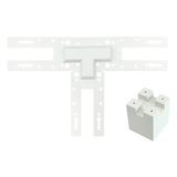 Linking Bracket for Office Lamp – T Shape 3-Way Connector – White Metal