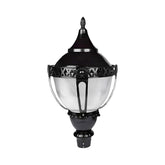 3-Way Post Top LED Acorn Light Fixture - Selectable 60W/50W/30W, 3K/4K/5K CCT, AC100-277V - Black T5 3" Pole Mount, Waterproof PC Cover, Small Housing, Vintage Style Exterior Lantern with Photocell Option for Driveway, Front Yard, Garden