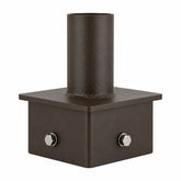 5" Square Pole Mount Tenon Adapter, Fits 2-3/8" Slip Fitter Lights, Heavy-Duty Steel, Dark Bronze Finish