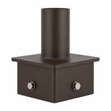 5" Square Pole Mount Tenon Adapter, Fits 2-3/8" Slip Fitter Lights, Heavy-Duty Steel, Dark Bronze Finish