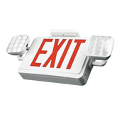 Double Sided LED Emergency EXIT Sign, Exit Combo Remote Capable, Two LED Lights, Backup Battery, US Standard Red Letter, Commercial Grade, 120-277V, Fire Resistant(UL 94V-0)