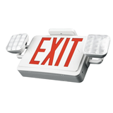 Double Sided LED Emergency EXIT Sign, Exit Combo Remote Capable, Two LED Lights, Backup Battery, US Standard Red Letter, Commercial Grade, 120-277V, Fire Resistant(UL 94V-0)