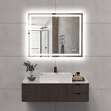 LED Bathroom Mirror Lights 40x32 Inch Front & Backlit Lights Vanity Mirror, Wall Mounted Anti-Fog Dimmable LED Makeup Mirror, IP54 3K-6K Warm/Natural/Daylight, Tempered Glass (Horizontal/Vertical) UL