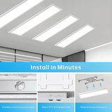 1x4 FT Led Flat Panel Light install in minutes display at switchtoled.com