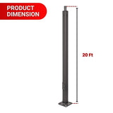 20 ft Steel Light Pole product dimension