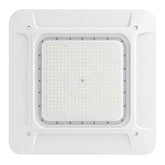 Front view of 240W LED canopy light with high-density LED array for bright commercial lighting