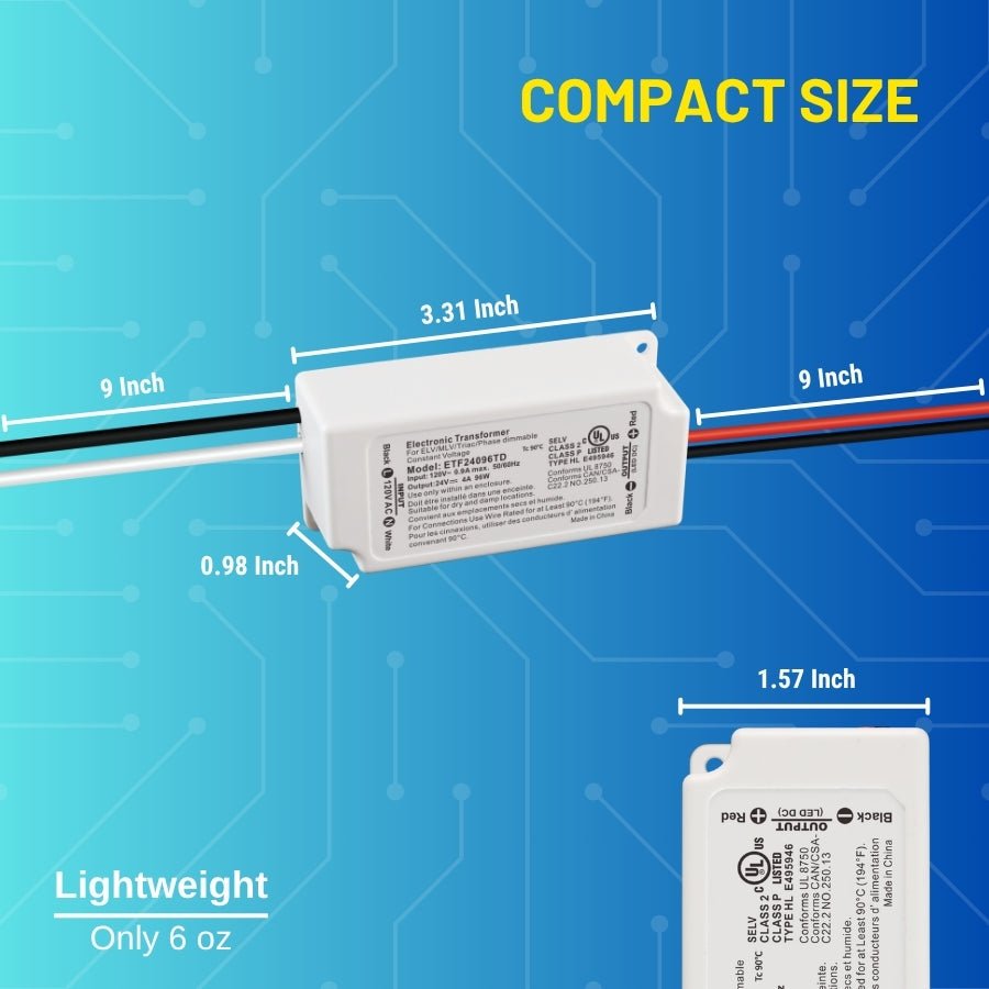 24v dimmable led driver 96w compact size  at switchtoled
