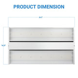 277v led linear high bay light
dimensions displayed on a white background