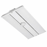 295W LED Linear High Bay Light with PIR Motion Sensor, 41,300 Lumens, 5000K Cool White, 140 lm/W, 1000W Metal Halide Equivalent, 0-10V Dimmable, 120-277V, UL & DLC 5.1 Premium, 2FT Commercial Warehouse & Industrial Lighting at switchtoled.com