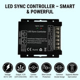 RGB LED Controller with RF Touch Remote – DC12V-24V, 3 Channel Dimmer, 432W Max Output – 10 Lighting Modes, Sync Function, Short Circuit Protection – for LED Strip Lights, Common Anode