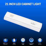 21 Inch Commercial LED Under Cabinet Light Hardwired, 720 Lumens, 3CCT Selectable 3000K/4000K/5000K, High CRI, Dimmable, Linkable Low Profile Light Bar with ON/Off Switch for Office, Retail, Hospitality & Workstations