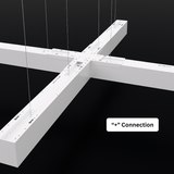 Linking Bracket for Office Lamp – X Shape 4-Way Connector – White Metal