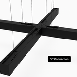 Linking Bracket for Office Lamp – X Shape 4-Way Connector – Black Metal