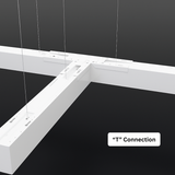 Linking Bracket for Office Lamp – T Shape 3-Way Connector – White Metal