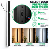 2ft Slim Linear LED Wall Light, Modern Black Wall Sconce with 3CCT Selectable 3000K 4000K 5000K, Contemporary Vertical Indoor Wall Lighting for Bedroom, Living Room, Hallway, Hotel and Commercial Interiors