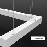 Linking Bracket for Office Lamp – L Shape 90° Connector – White Metal