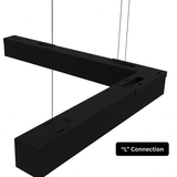 Linking Bracket for Office Lamp – L Shape 90° Connector – Black Metal