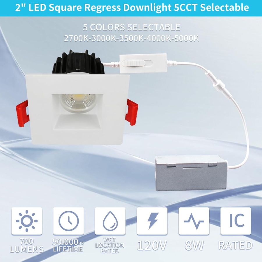switchtoled 2 inch recessed downlight with junction box