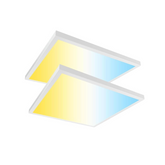 2x2FT Led Flat Panel Light Surface Mount with gradient color display on a white background at switchtoled