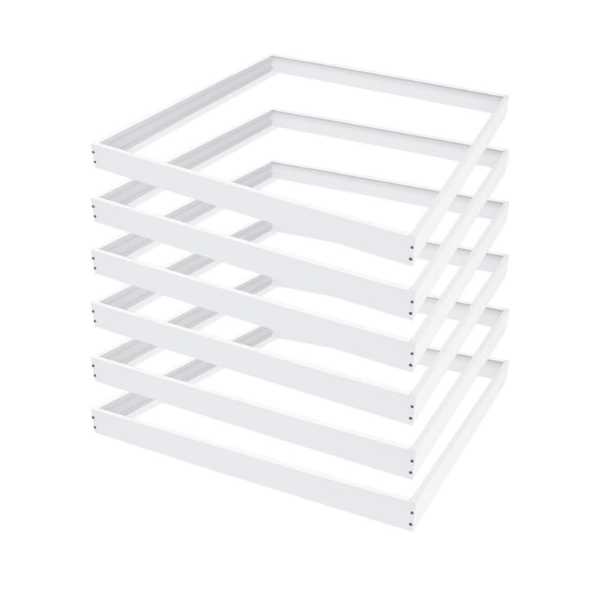 Easy-install 2x2 LED light panel mounting kit – 6 pack white aluminum frames