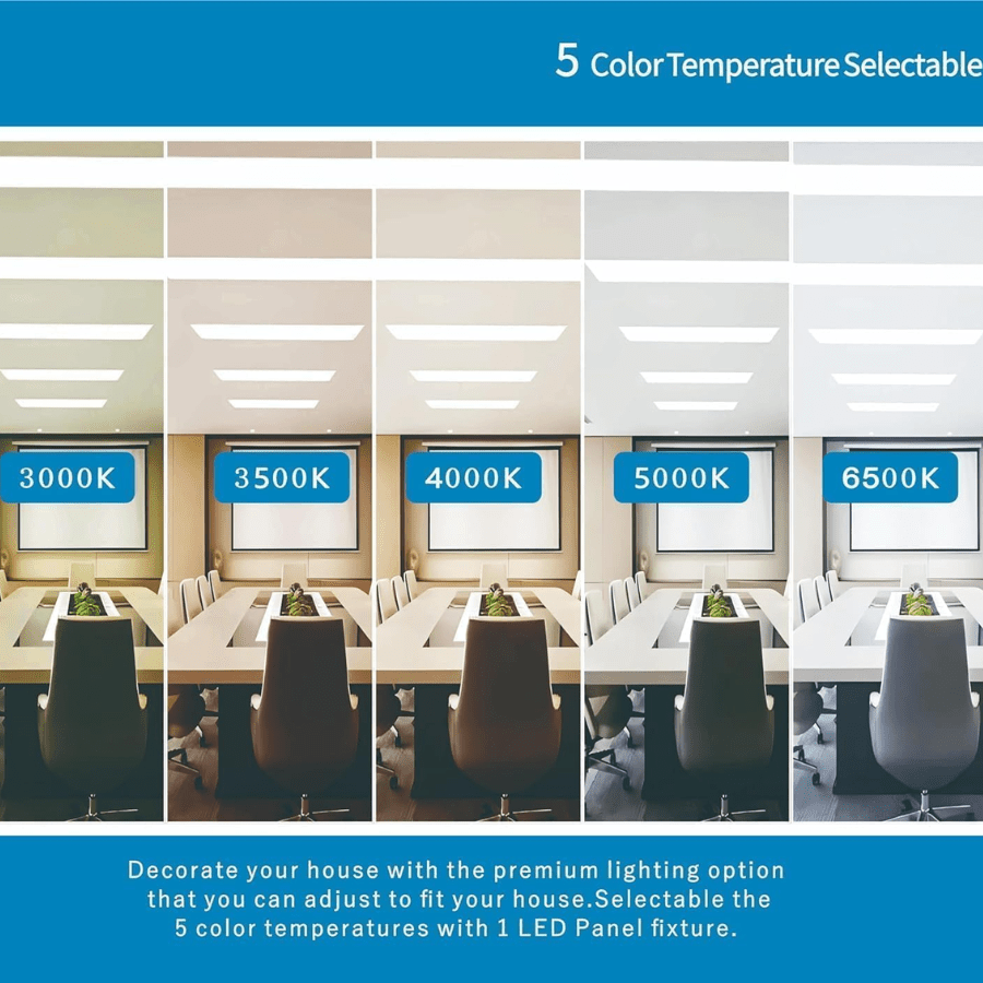2x4 LED Flat Panel 5 color temperature at switchtoled.com