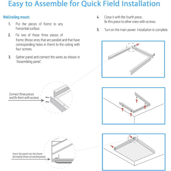 2x4 LED Flat Panel Light Surface Mount Kit easy installation at switchtoled.com