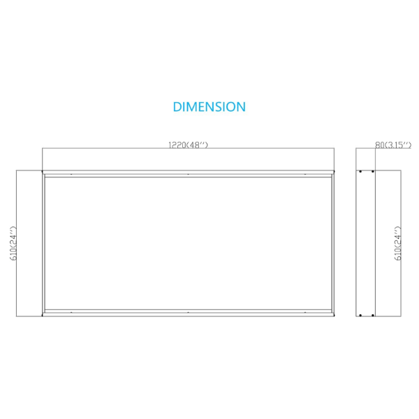 2x4 LED Flat Panel Light Surface Mount Kit product dimension at switchtoled.com